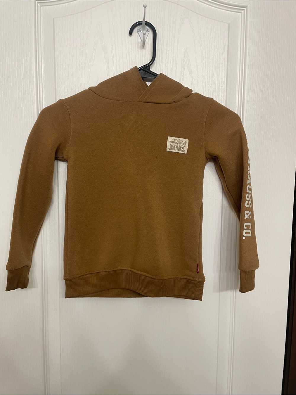 Levi's Kids Brown Hooded Sweatshirt with Sleeve Logo